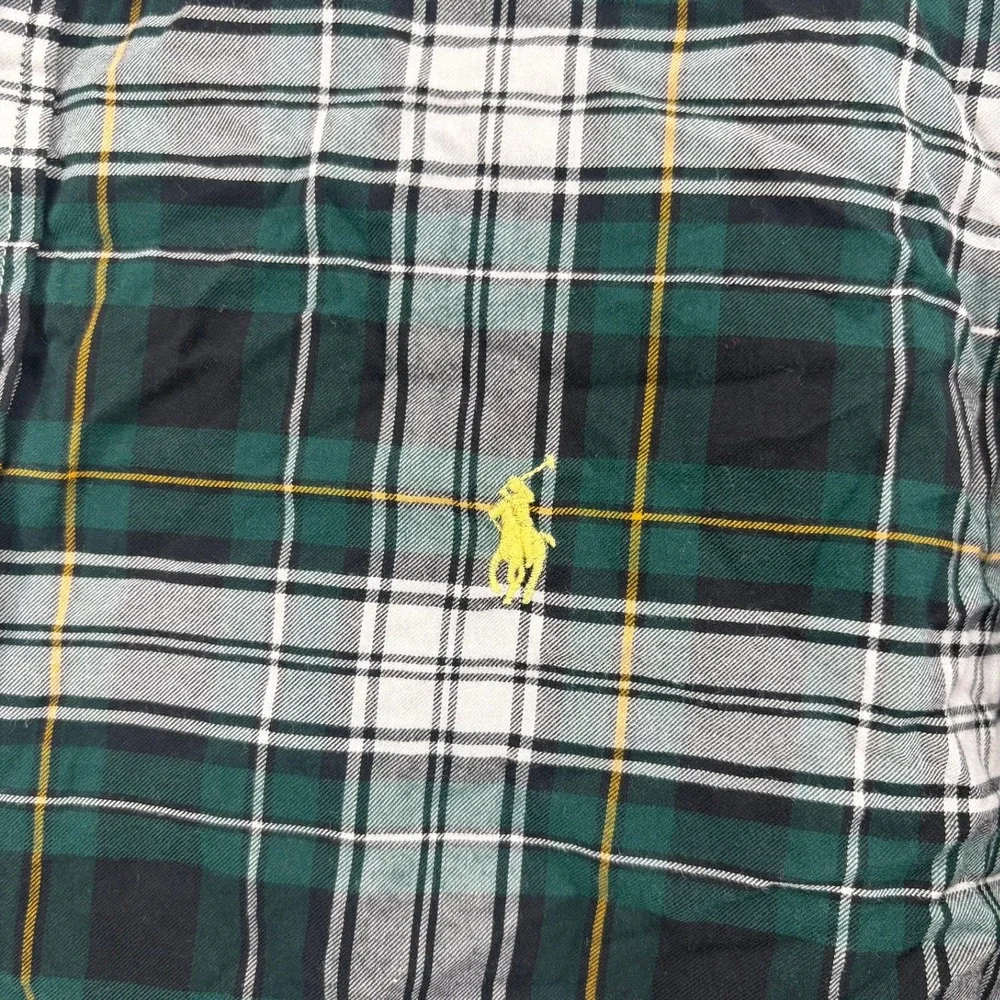 Polo Ralph Lauren Large Classic Fit Green Plaid Button Down Shirt Long Sleeve